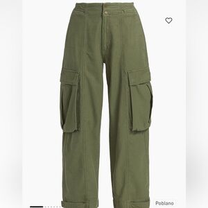 Frame Pleated Wide Leg Cargo Pants